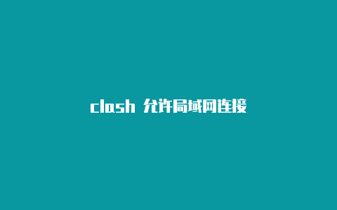 clash 允许局域网连接
