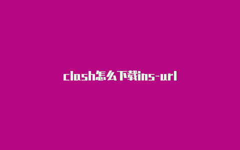 clash怎么下载ins-url