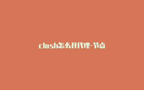 clash怎么开代理-节点