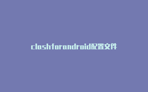 clashforandroid配置文件