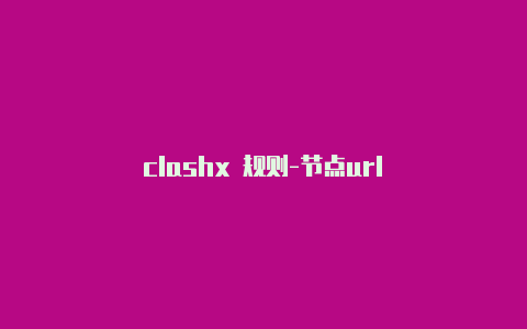 clashx 规则-节点url