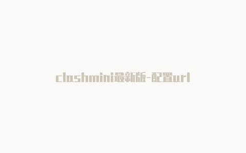 clashmini最新版-配置url