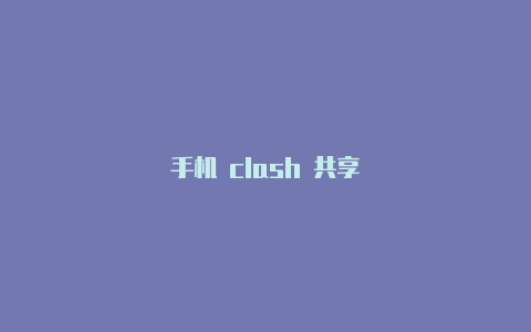 手机 clash 共享