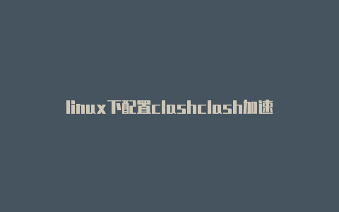 linux下配置clashclash加速器下载
