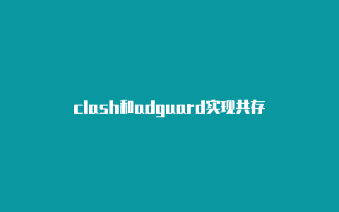 clash和adguard实现共存