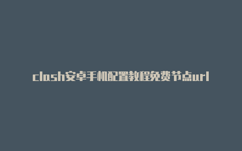 clash安卓手机配置教程免费节点url