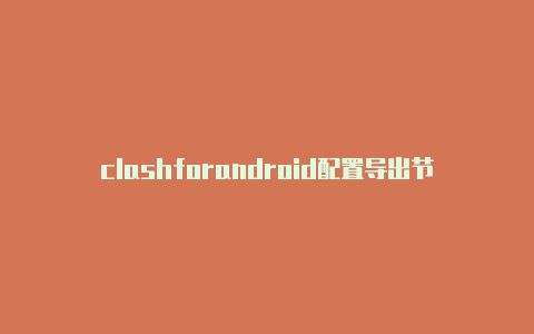 clashforandroid配置导出节点地址