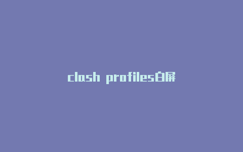 clash profiles白屏