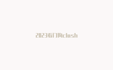 2023看门狗clash