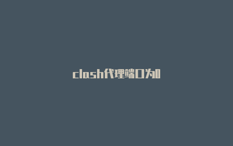 clash代理端口为0