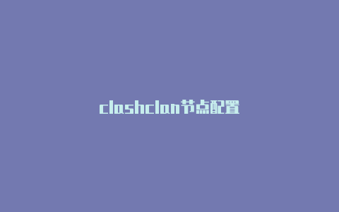 clashclan节点配置