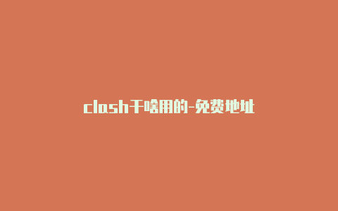 clash干啥用的-免费地址