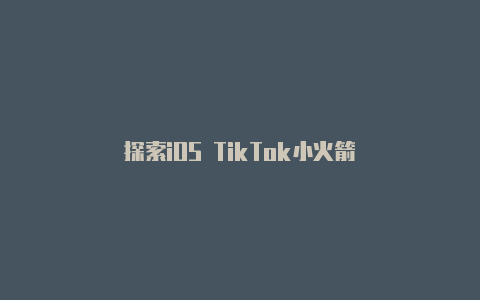 探索iOS TikTok小火箭