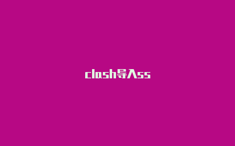 clash导入ss