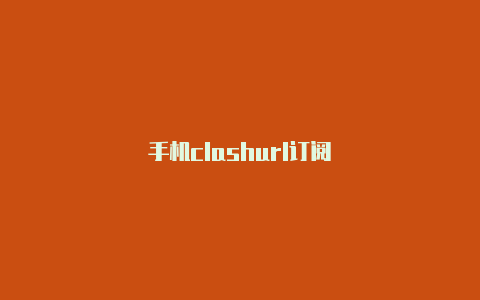 手机clashurl订阅