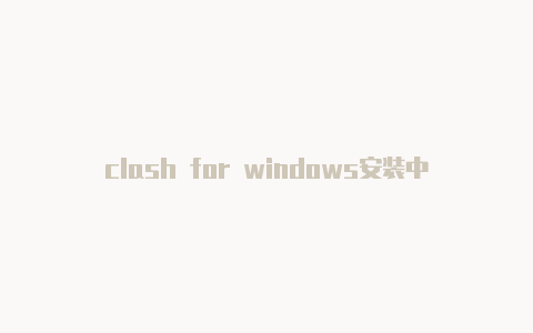 clash for windows安装中止