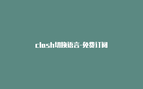 clash切换语言-免费订阅