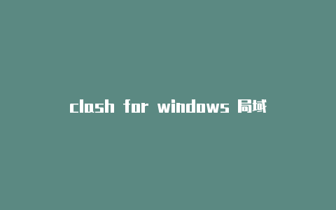clash for windows 局域网