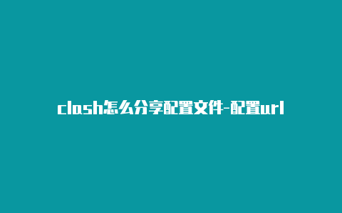 clash怎么分享配置文件-配置url