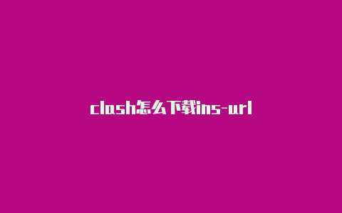 clash怎么下载ins-url-Clash for Windows