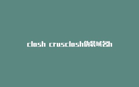 clash crusclash伪装域名h crash区别