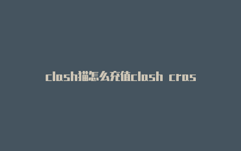 clash猫怎么充值clash crash 和crush区别