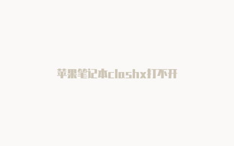 苹果笔记本clashx打不开