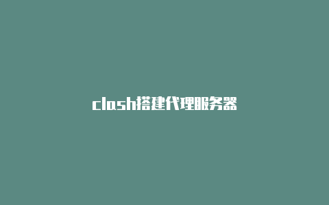 clash搭建代理服务器