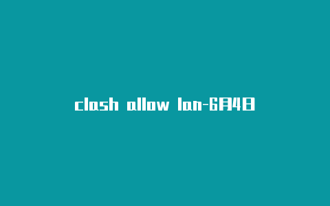 clash allow lan-6月4日更新