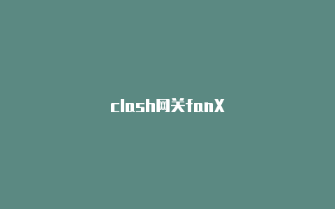 clash网关fanX