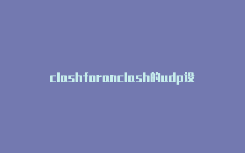 clashforanclash的udp设置droid配置导出