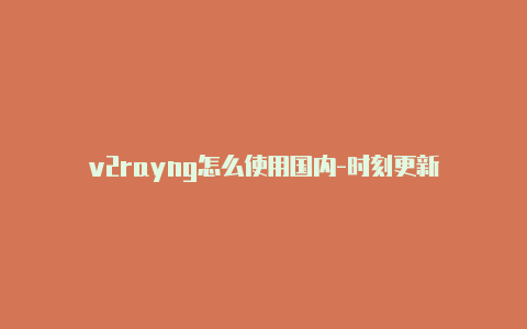 v2rayng怎么使用国内-时刻更新