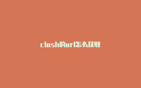 clash的url怎么获取