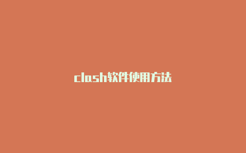 clash软件使用方法