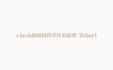 clash局域网共享什么原理-节点url