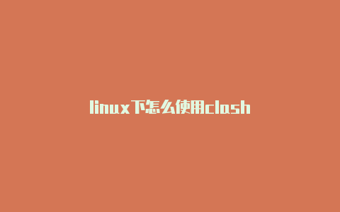 linux下怎么使用clash