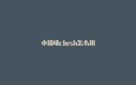 小猫咪clash怎么用