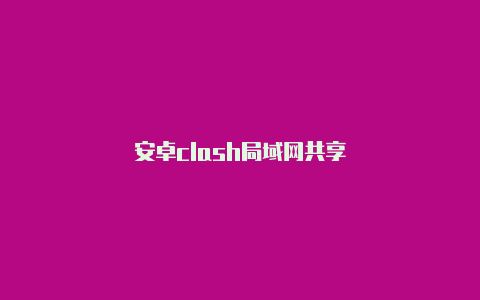 安卓clash局域网共享