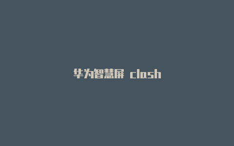 华为智慧屏 clash