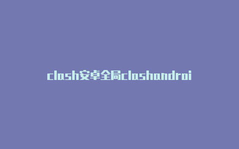 clash安卓全局clashandroid配置教程