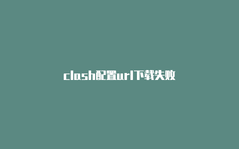 clash配置url下载失败