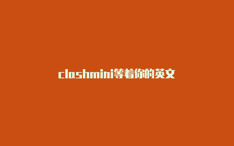 clashmini等着你的英文