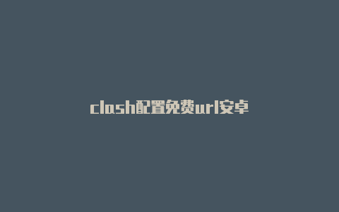 clash配置免费url安卓