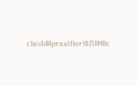 clash和proxifier组合使用clashscore的翻译