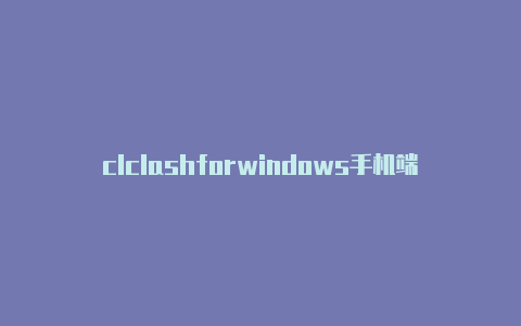 clclashforwindows手机端ash设置代理应用