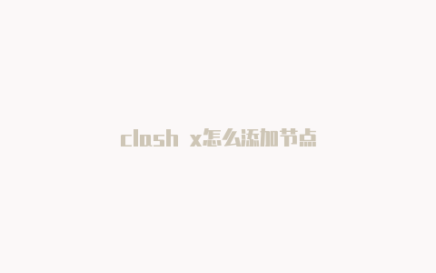 clash x怎么添加节点