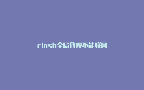 clash全局代理不能联网