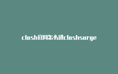 clash官网怎么进clashsurge