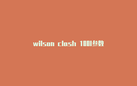 wilson clash 100l参数